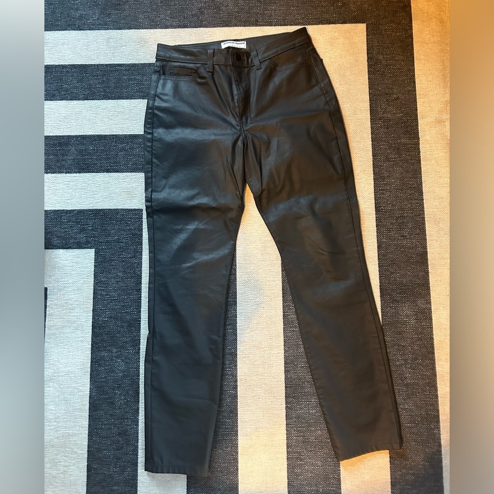 American Apperal black shiny jeans